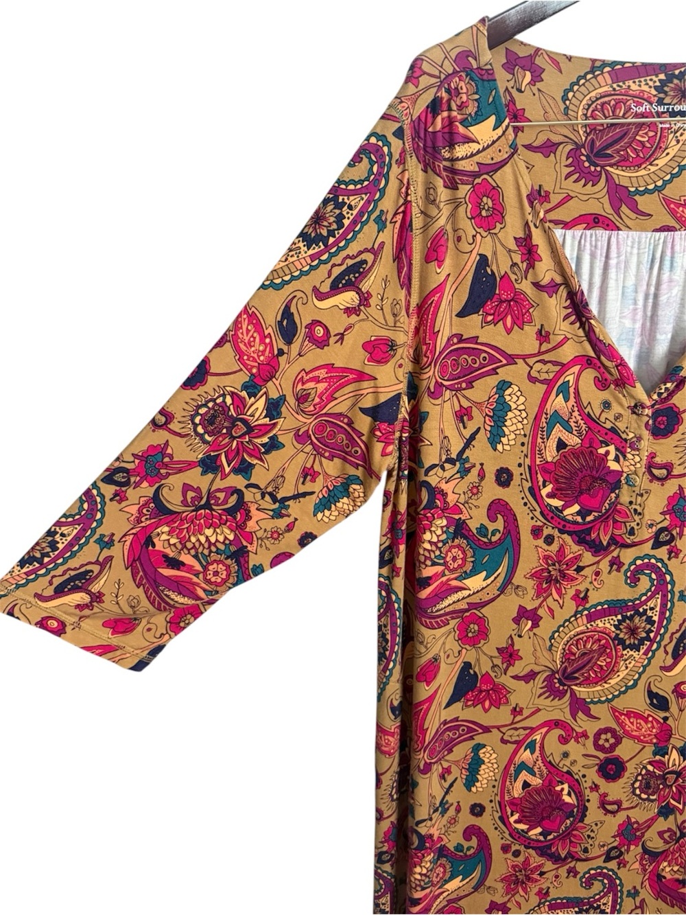 Soft Surroundings Paisley Colorful Maxi Dress Pockets 1X - Picture 6 of 14